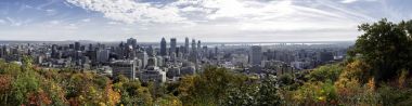 Birden çok fotoğraf sonbahar kolaj Montreal panorama atış