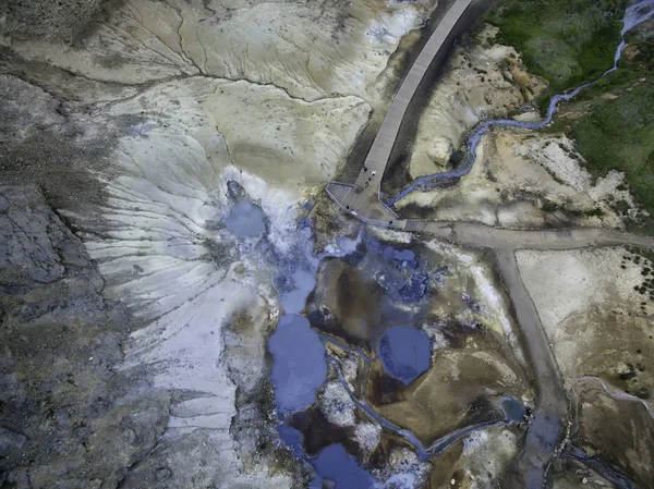 Krysuvik geothermal aera shot with a drone — Stock Photo, Image