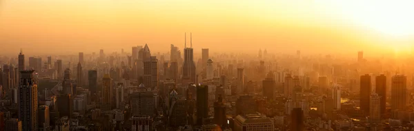 Shanghai panorama bij zonsondergang — Stockfoto