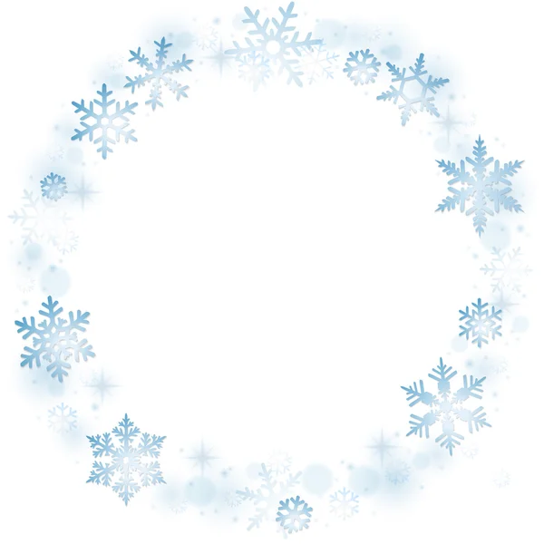 Flocons de neige fond d'hiver — Image vectorielle