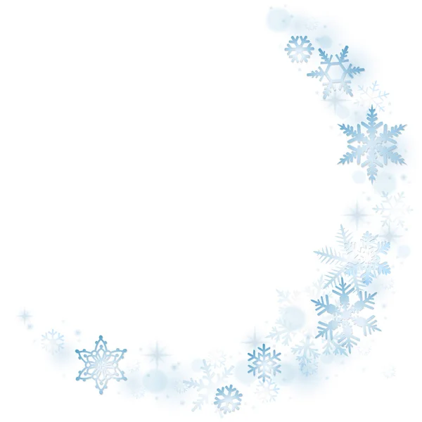 Blå vinter snöflingor — Stock vektor