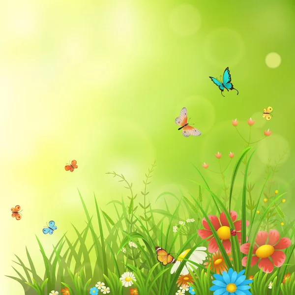 Весна или лето зеленый фон — стоковый вектор
