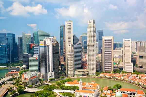 Singapur Şehir Silüeti Kurma Finans Bölgesi — Stok fotoğraf