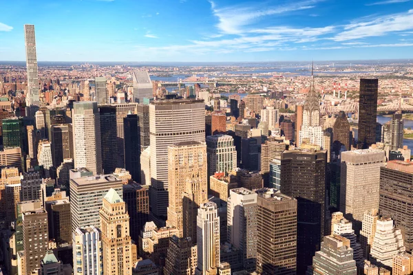 Städtische Wolkenkratzer New York City Manhattan Aus Der Luft — Stockfoto