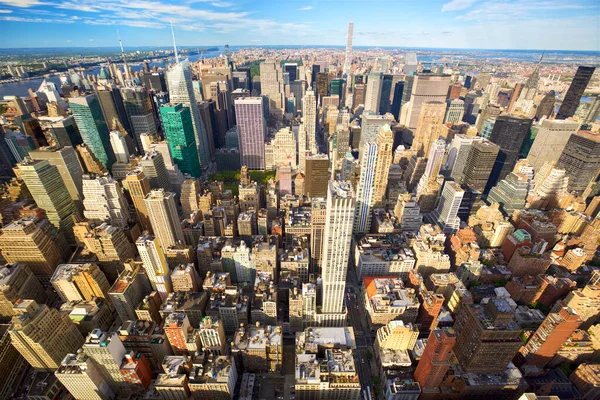 Nova Iorque Skyline Vista Aérea Com Arranha Céus Midtown Manhattan — Fotografia de Stock