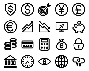 Para vektör satırları Icons set