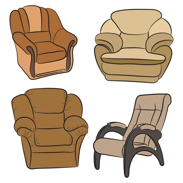 Set van Fauteuils — Stockvector