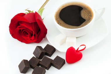 Kahve, çikolata ve gül