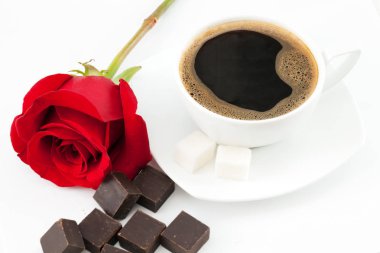 Kahve, çikolata ve gül