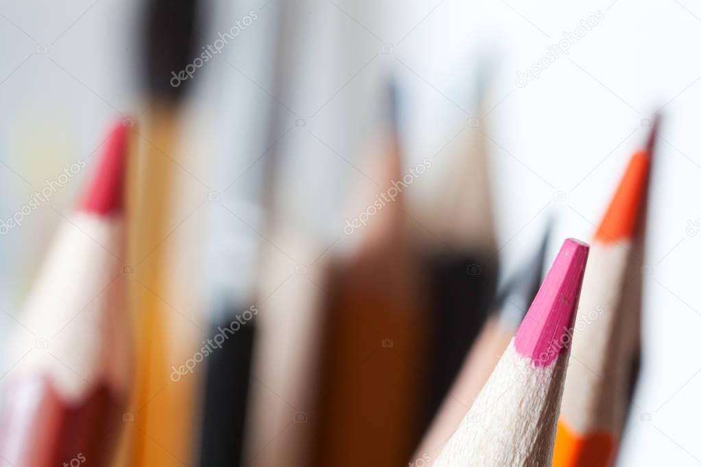 Colored pencils close-up