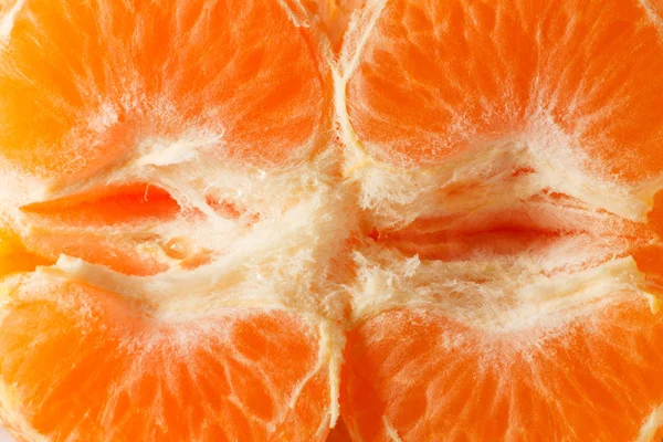 Laranja suculento maduro mandarina fatias close-up — Fotografia de Stock