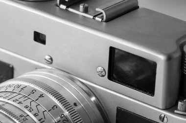 Eski klasik mesafe bulucu film mekanik retro kamera yakın çekim