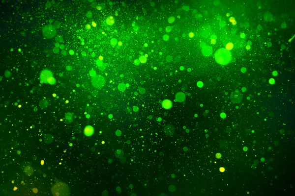 Красивый Абстрактный Зеленый Боке Черном Фоне — стоковое фото