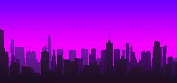 Wunderschönes Fantastisches Stadtbild Mit Wolkenkratzern Neonlicht — Stockfoto