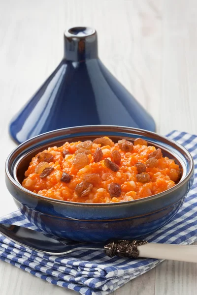 Pumpkin risotto with raisins — Stock Photo, Image