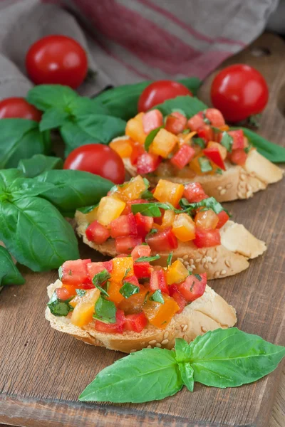 美味番茄意式烤面包 — 图库照片
