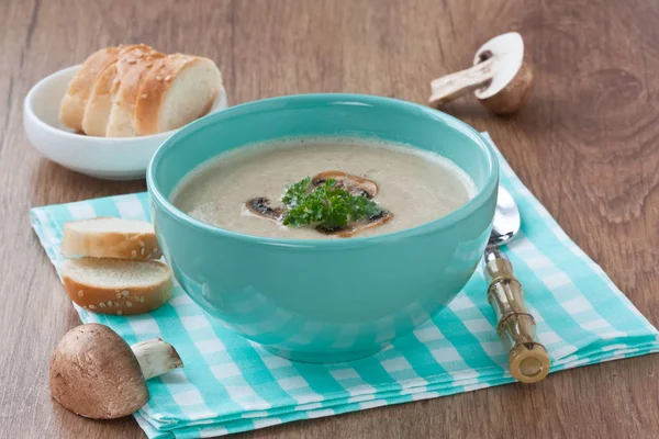 Zuppa di funghi cremoso — Foto Stock