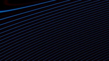 Mavi Neon Soyut Yüzükler Çerçeve Sonsuz Döngüsüne Gidiyor ve Çıkıyor