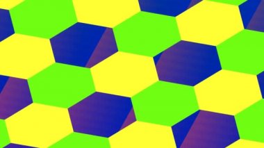 Renkli Altıgen Kovan Deseni Durmaksızın İleri ve Geri Gidiyor