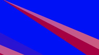 İlginç Soyut Geometrik Şekiller Döngüsüyle Kırmızıya ve Dönüşe Mavi Geçiş