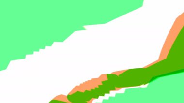 Beyaz ve Yeşil Bükümlü Soyut Arazi Sonsuz Döngü