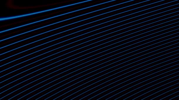 Anelli Astratti Neon Blu Che Muovono Dentro Fuori Dalla Cornice — Video Stock