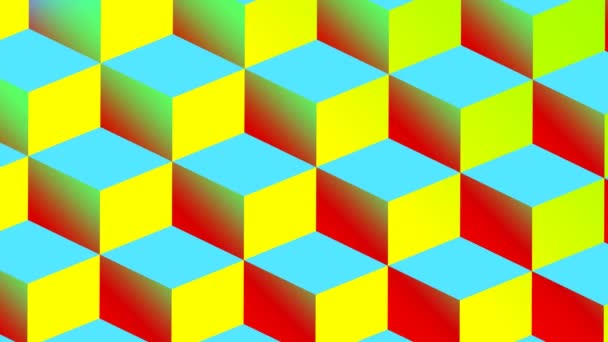 Streszczenie Retro Wczesnych Lat Tych Style Grid Cubes Moving Back — Wideo stockowe