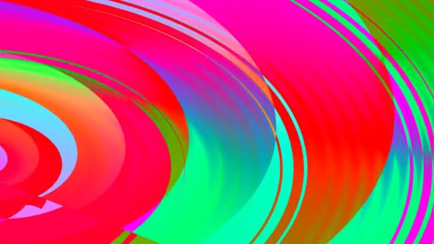 Espiral Cielo Deformado Moderno Brillante Varios Colores Primarios Brillantes — Vídeo de stock