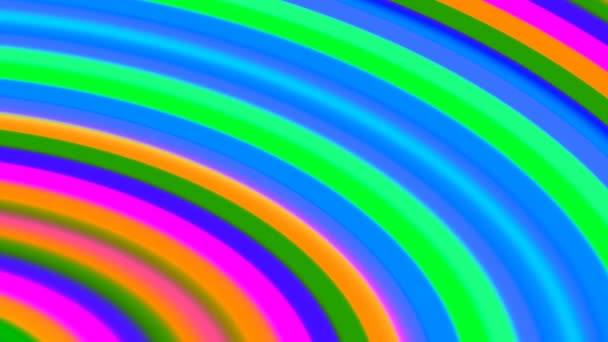 Яркие Кольца Цветов Rainbow Пульсируют Деформируются Петле — стоковое видео