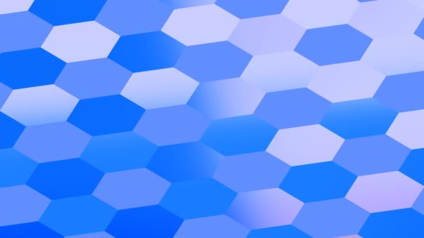 Corporate Blue White Hexagons Bewegen Heen Weer Het Frame — Stockvideo