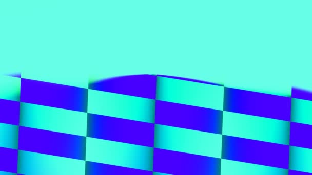 Blauw Checkerboard Naar Turquoise Plain Blue Overlay Pulsing Loop — Stockvideo