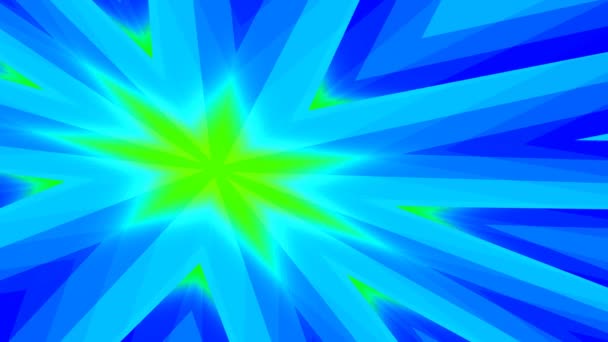 Green Abstract Star Appearing Highlight Panel Blue Background — Stock Video