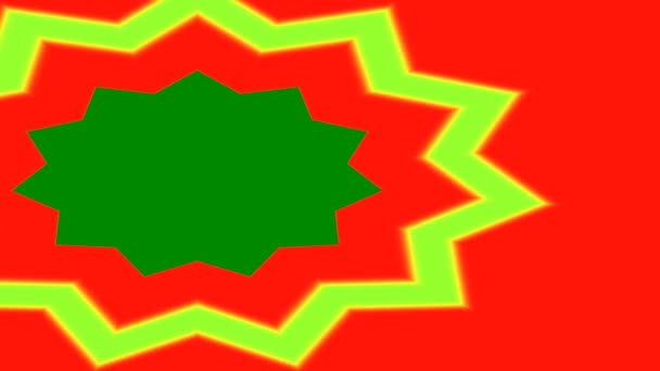 Червоної Зеленої Зірки Тло Пульсуючого Всередині Зовні Нескінченної Петлі — стокове відео