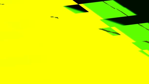 Transición Amarilla Negro Través Interesantes Cajas Bloques Verdes Abstractos — Vídeos de Stock