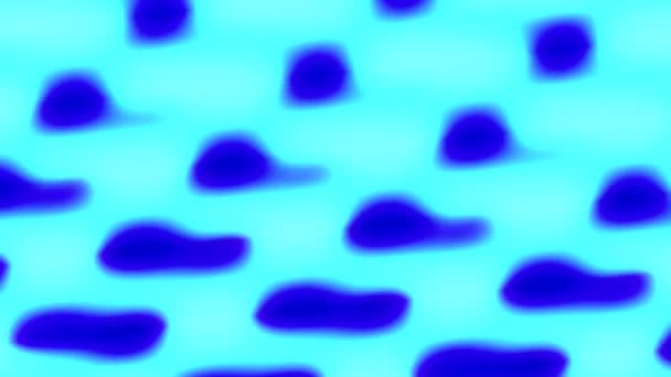 Donkerblauwe Organische Effectcellen Pulseren Turkoois Achtergrond Lus — Stockvideo