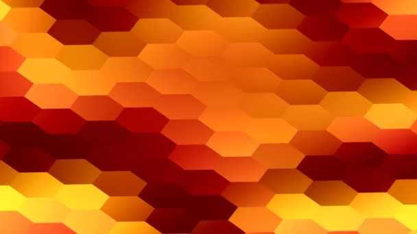 Golden Pulsing Honeycomb Hexagons Pattern Moving Back Forth Endlessly — Stock Video