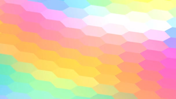 Soft Retro Rainbow六角形パターンが無限に前後に動く — ストック動画