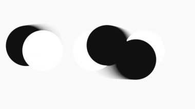 Siyah ve Beyaz Tek Renk Kesişen Çemberler Birbirinin üstünden geçiyor