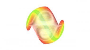 Parlak Renkler Küresel Küre Şeklinin Sinüs Dalgası Doldurması Taranıyor