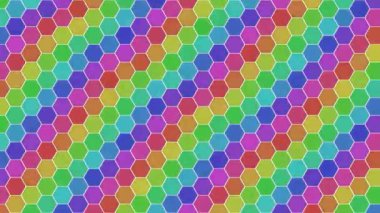 Parlak Renklerin Gökkuşağı Arkaplanı Altıgen Izgarası