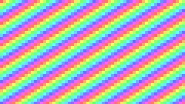 Soft Pastel Grid Subtle Rainbow Colored Pixels Moving Frame — Stock Video