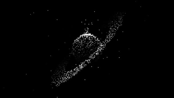 Saturn Abstraktes Planetarisches Punktwolke Endloses Sonnensystem Maskenschleife — Stockvideo