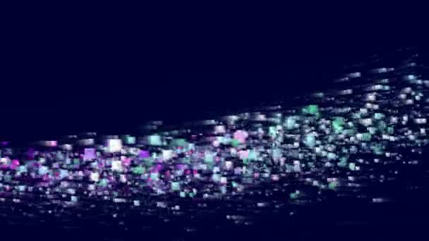 Niekończąca Się Pętla Pastelowych Różowych Pikseli Liliowych Pływających Streszczeniu Space — Wideo stockowe
