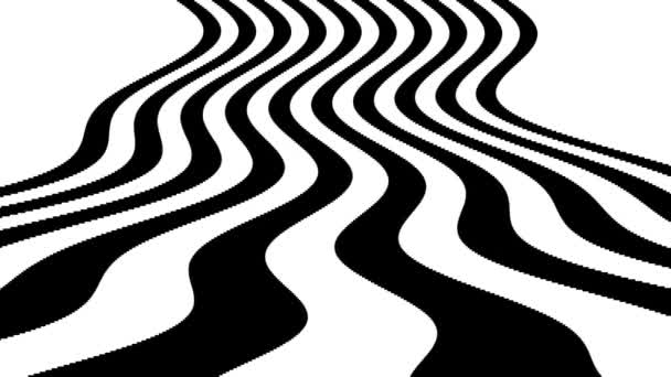 弯曲的本迪交替条纹棒流动的河流主题面罩 — 图库视频影像