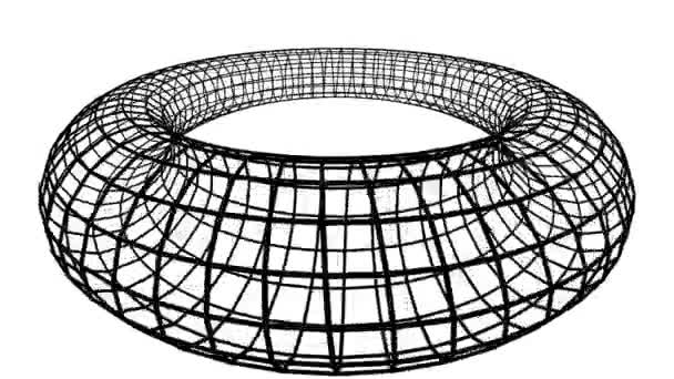 Reducir Expansión Del Acelerador Partículas Torus Donus Shape Mesh Loop — Vídeo de stock