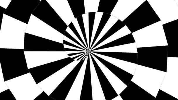 Optisk Illusion Hypnotisörer Randiga Spiralhypnotiska Mönster Loop — Stockvideo