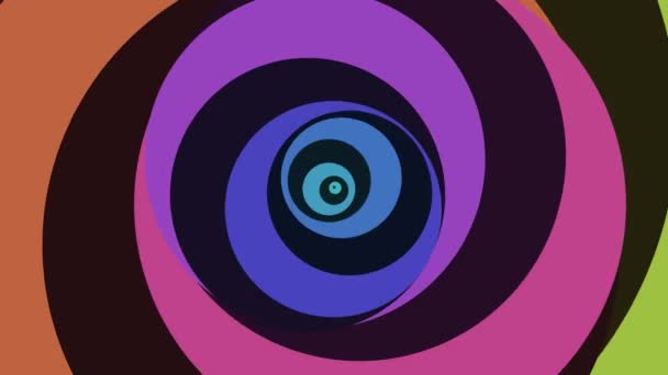 Wiebelen Roterende Spiraal Tearing Gescheurde Cirkels Heldere Animatie Loop — Stockvideo