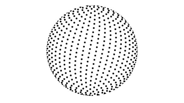 丸いドットで作られた回転球グローブ — ストック動画