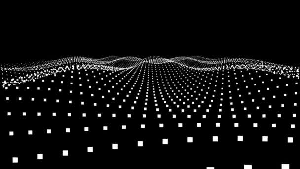 Flottant Survolant Avion Abstrait Plat Cyberpunk Terrain Landscape Loop — Video