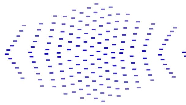 Fishbone Shape Motion Gill Passing Diamond Grid Array Rectangles Loop — Stock Video